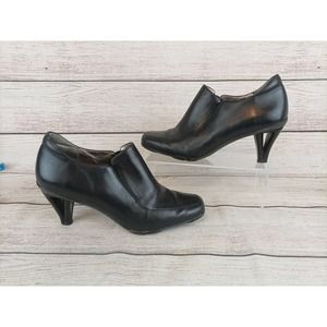 Asgi Carina Bootie Women's Booties Size 8M Black Leather Slip On